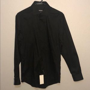 Long-Sleeve Black Dress Shirt